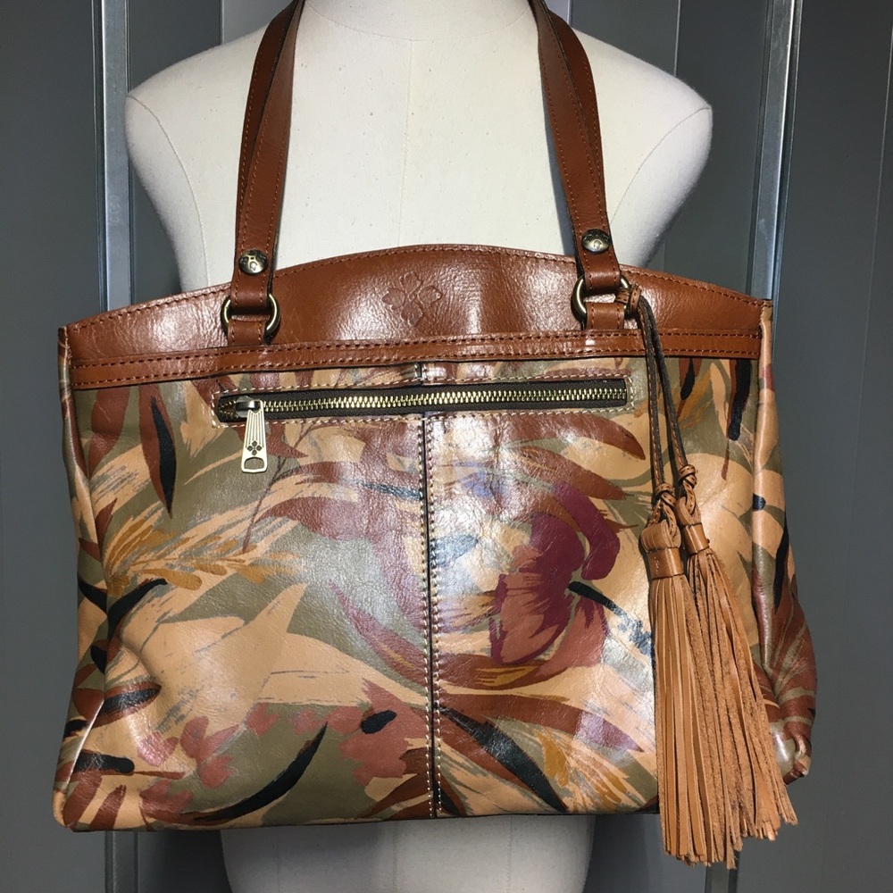 PATRICIA NASH Leather Handbag Poppy Palm Leaves